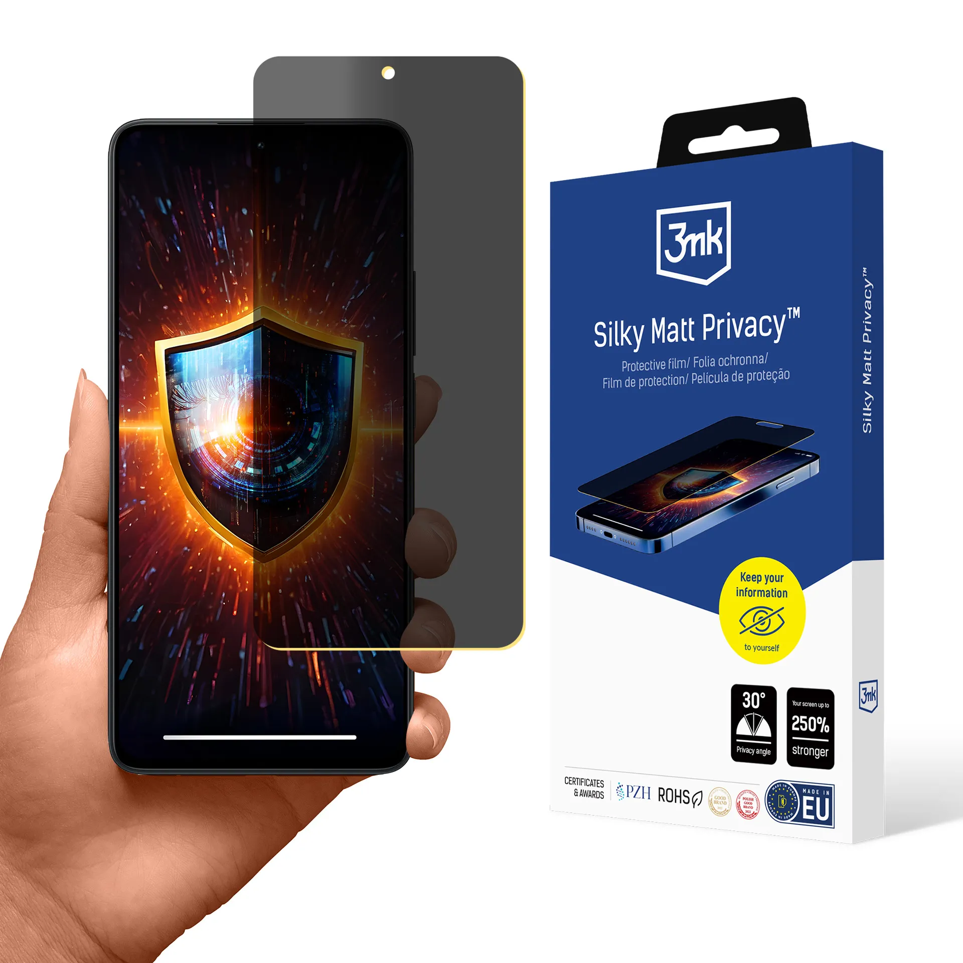 Película de Priveacidade com filtro de privacidade Redmi Note 13 4G - 3mk Silky Matt Privacy